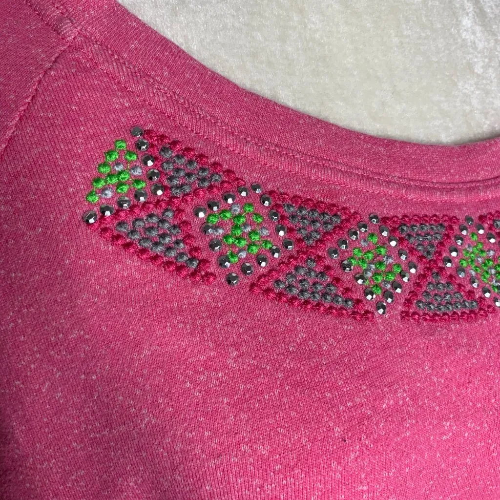 Hannah Short Sleeve Embroidered Sweatshirt 54PE Pink Size M - Image 3
