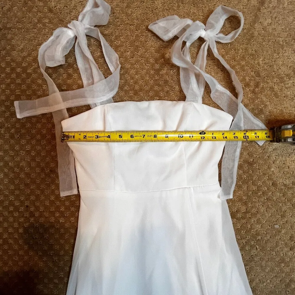 LULUS Radiant Romance White Tie Strap Maxi Dress SZ XS Prom Wedding Formal - Image 13