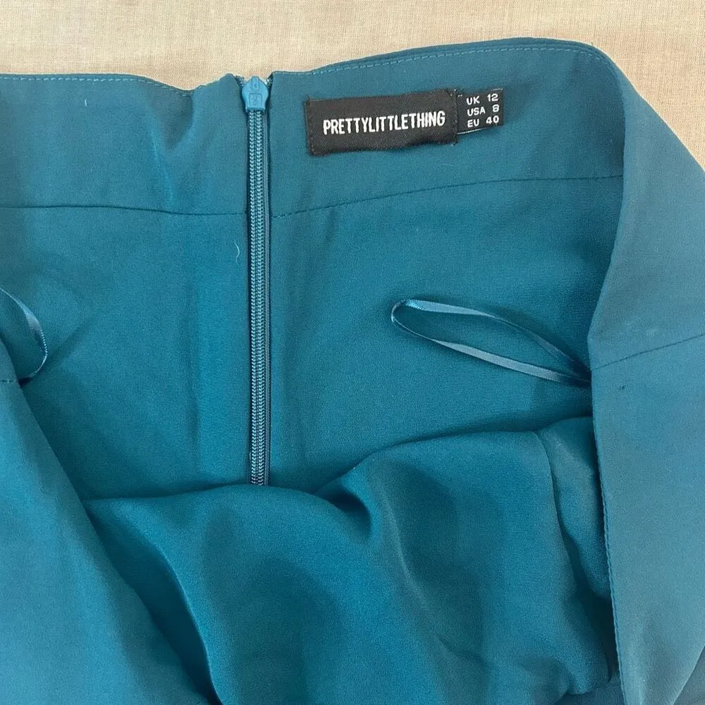 Prettylittething Strapless contrast snap front wide leg jumpsuit size  8 - Image 10