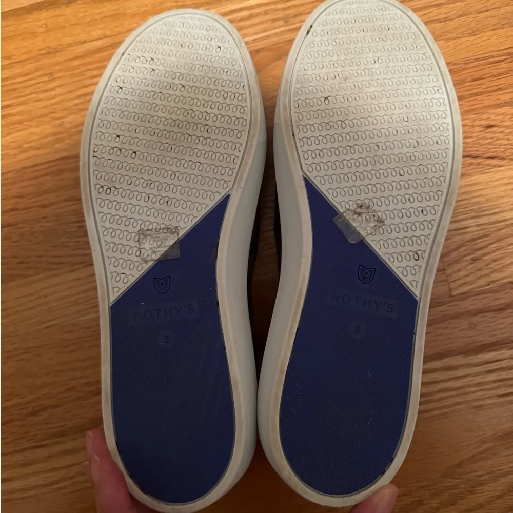 Rothy's Women's Size 8 The Original Slip On Sneaker Gray Black Camo Knit Shoe - Image 4