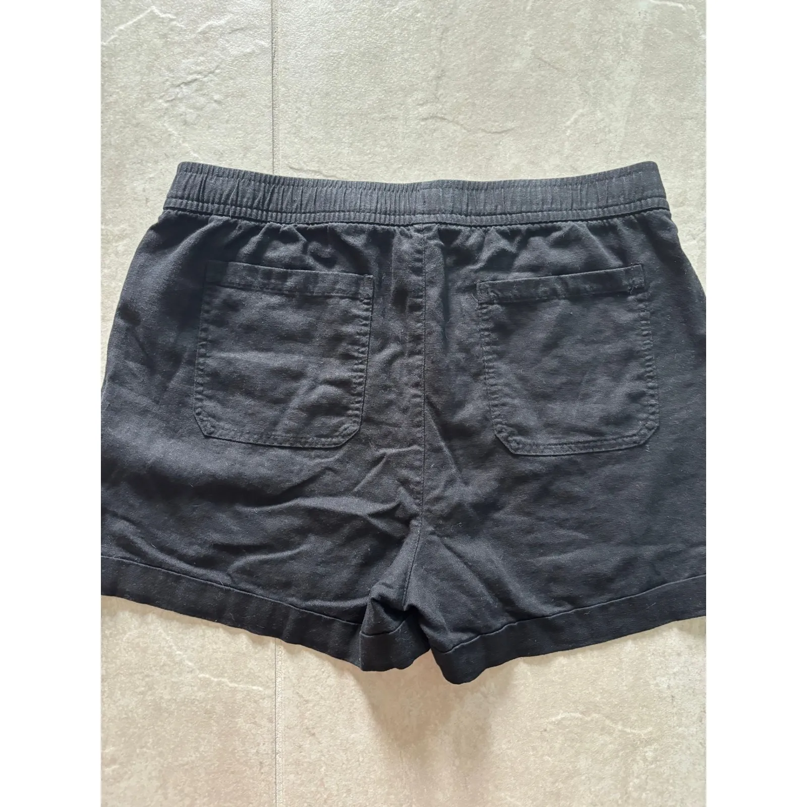 Old Navy Shorts Womens Large Black Linen Blend Coastal Beachy Resort‎ Tropical - Image 4