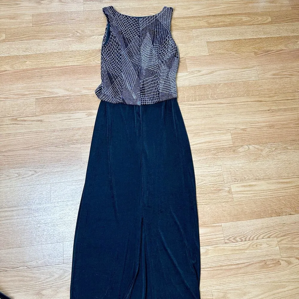 Social Circles Y2K Sleeveless Dress Silver Detail Overlay Top 6 Black - Image 2