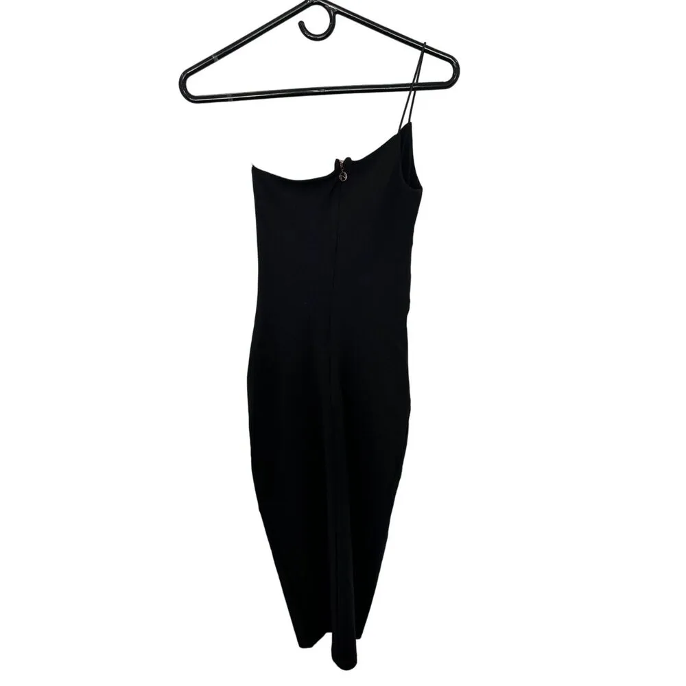 Nookie Lust One Shoulder Glam Bodycon Midi Black NWT XS - Image 4