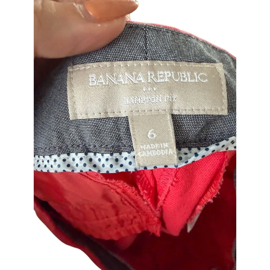 BANANA REPUBLIC Women's Coral Hampton Fit Shorts Size 6 - Image 2