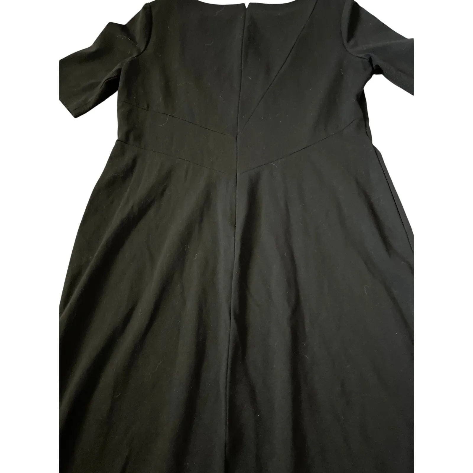 Lafayette 148 New York Luxury Career Ponte Stretch Black Sheath Dress Size 12 - Image 4