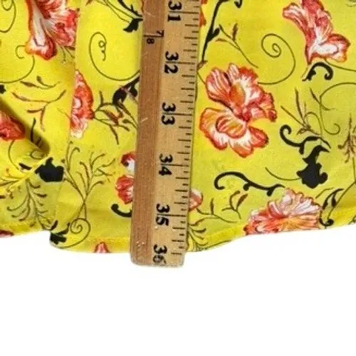 Halogen Floral Fit and Flare Chiffon Dress‎ Sz M Bright Yellow Dopamine Dressing - Image 10
