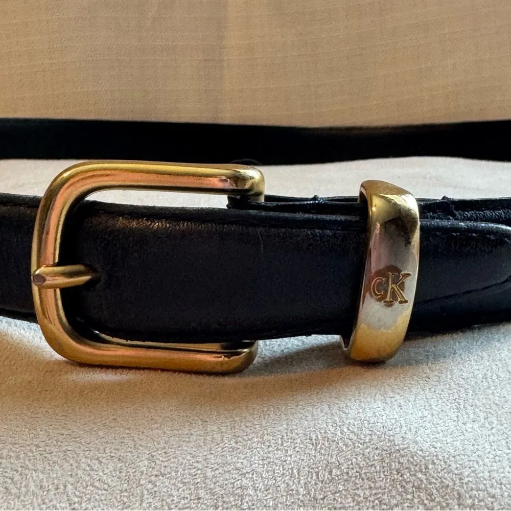Calvin Klein Black Leather Belt Medium M - Image 2