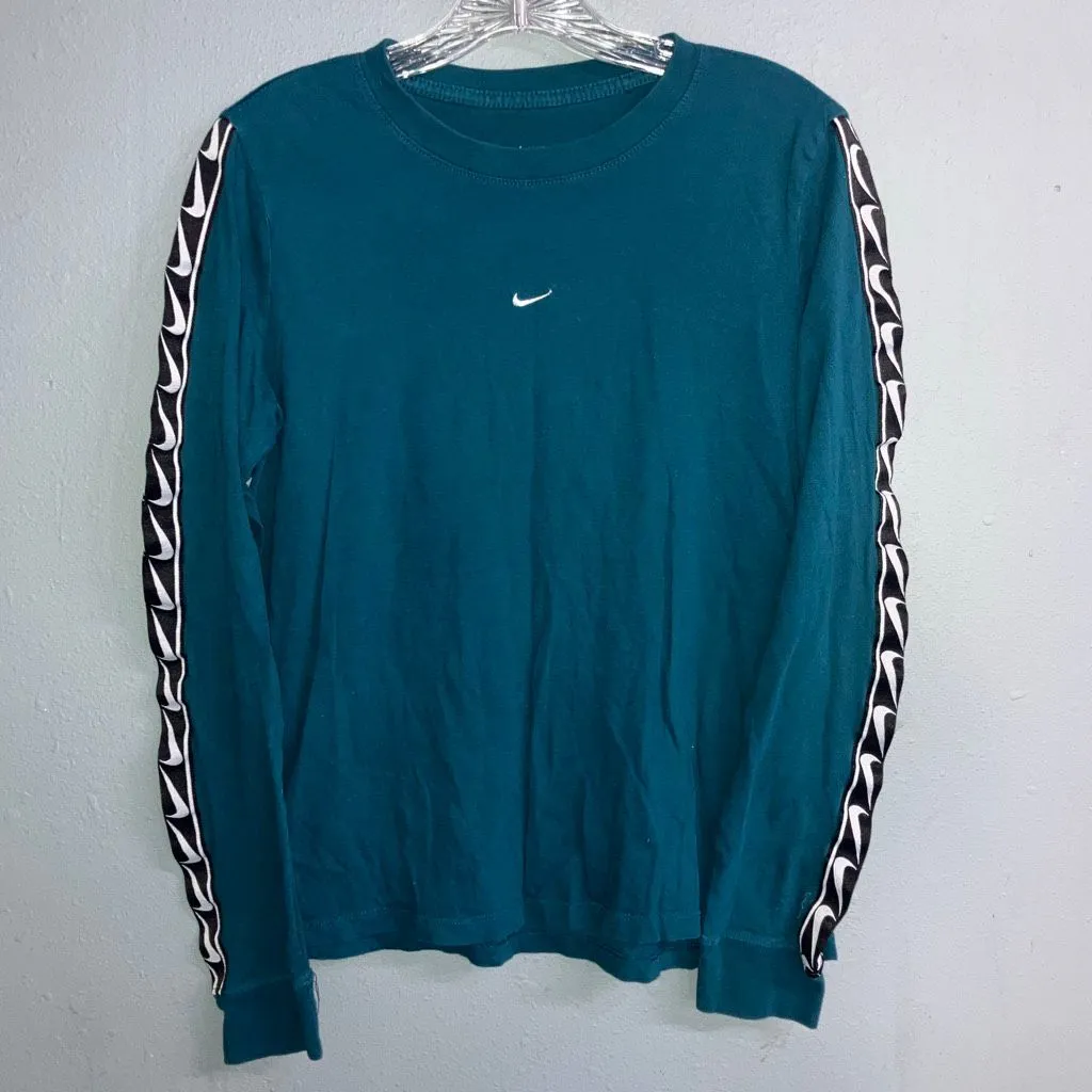 Nike teal long sleeve shirt logo down the arm Medium 730 - Image 2
