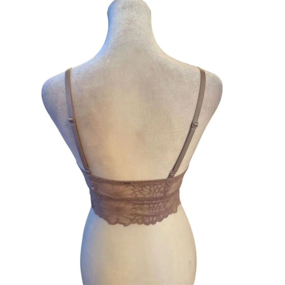 Victoria's Secret PINK Lace Bralette XS purple Brown Floral Adjustable Straps - Image 3