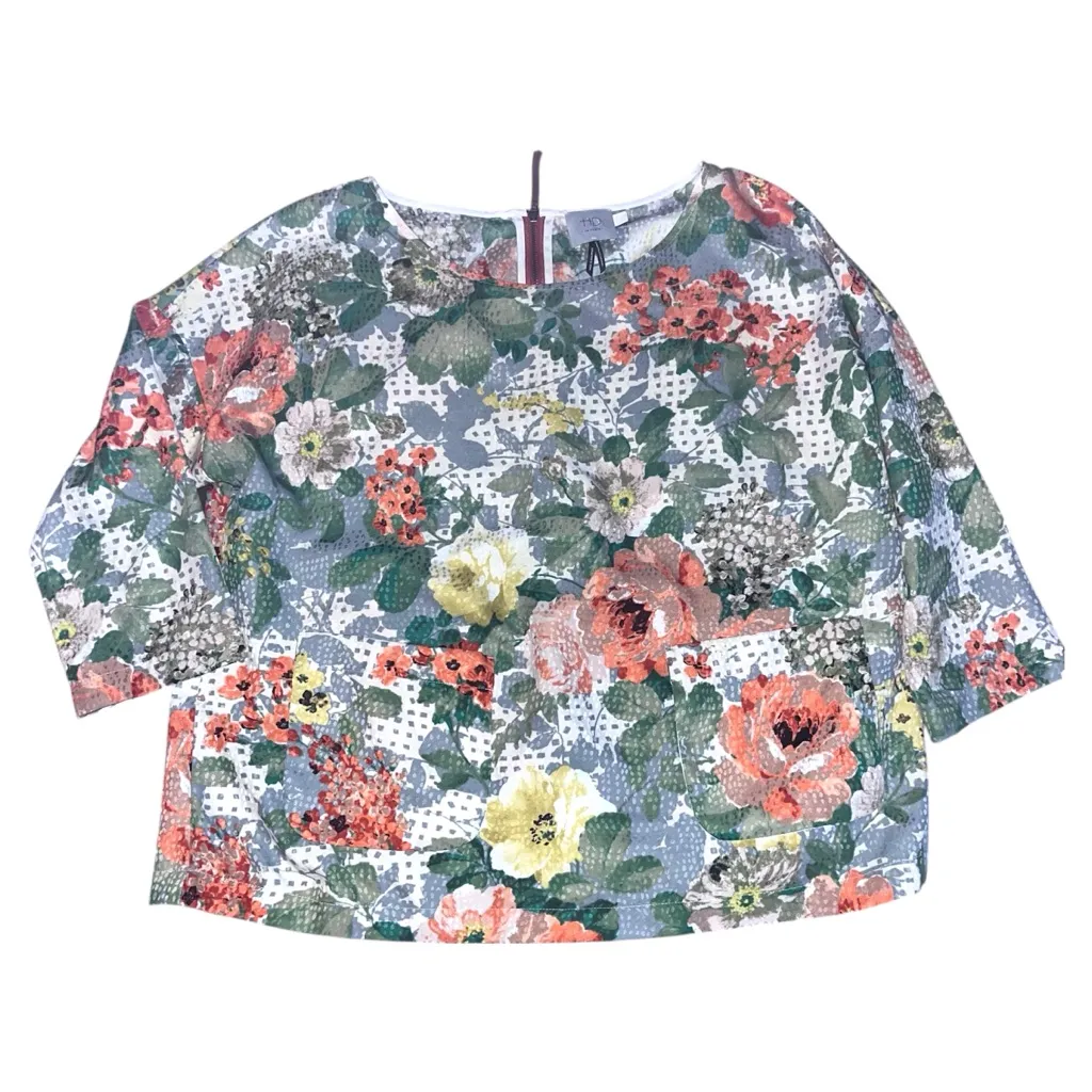 Anthropologie HD In Paris Bloomfield Floral Tee Blouse with Pockets Size L - Image 3