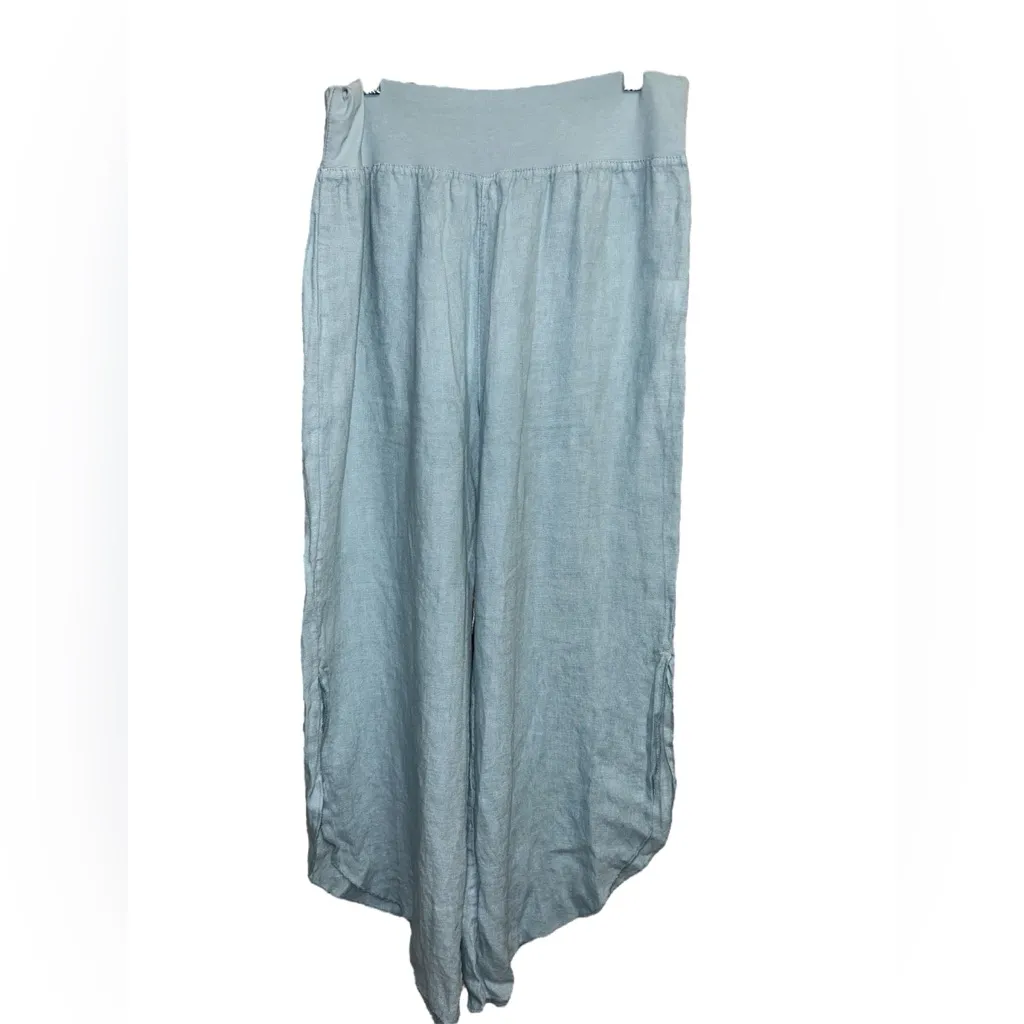 Splendid Iris ocean blue linen pants Size M - Image 2
