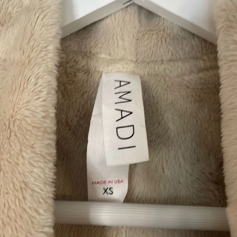 Anthropologie Amadi Camilla Sueded Sherpa draped jacket xs - Image 5