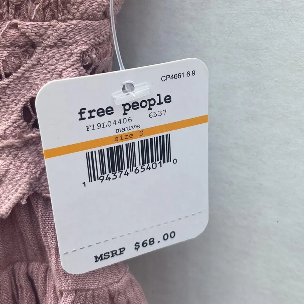 NWT Free People Womens small mauve pink Adella lace cross strap cami tank top - Image 8