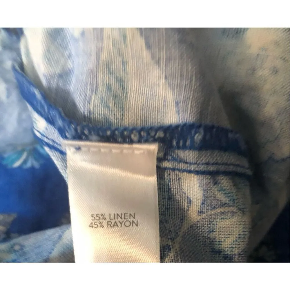 Floral linen skort J Jill linen blend wrap blue ditzy floral skort. Elastic back Size undefined - Image 10