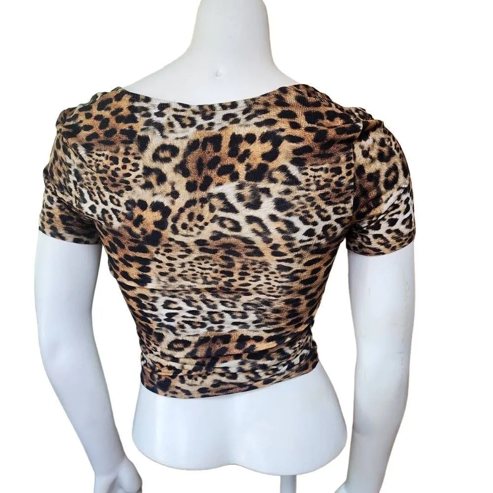 Asos Leopard Print Square Neck Cropped Top (4) - Image 4