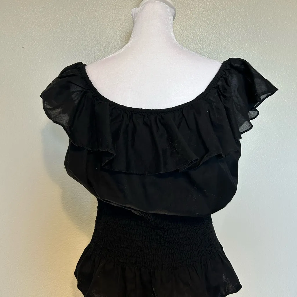 Ralph Lauren Black Ruffled Blouse - Image 3