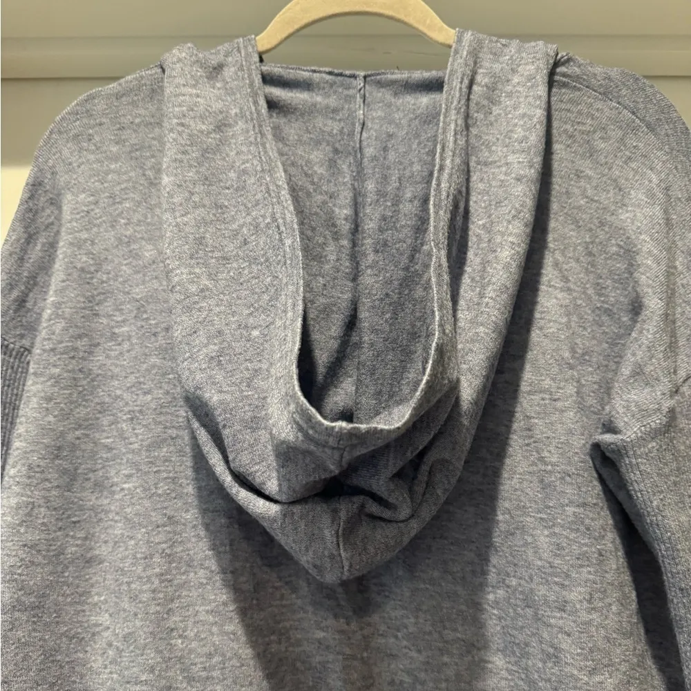 Cyrus Soft Knit Hooded Sweater Pullover Blue Pocket Top Size M - Image 8