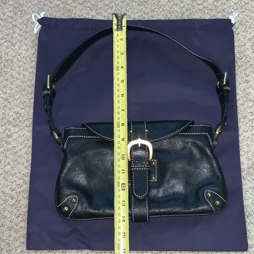 Dooney & Bourke Womens Baguette Pebble Leather Slim Flap Shoulder Bag W/Dust Bag - Image 10