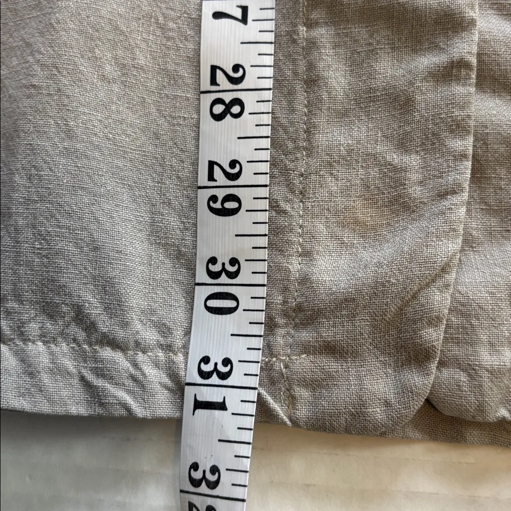 AMANDA GREY BRAND LIGHT GREY LINEN AND TENCEL JACKET MANDARIN COLLAR SIZE XL Tan - Image 12