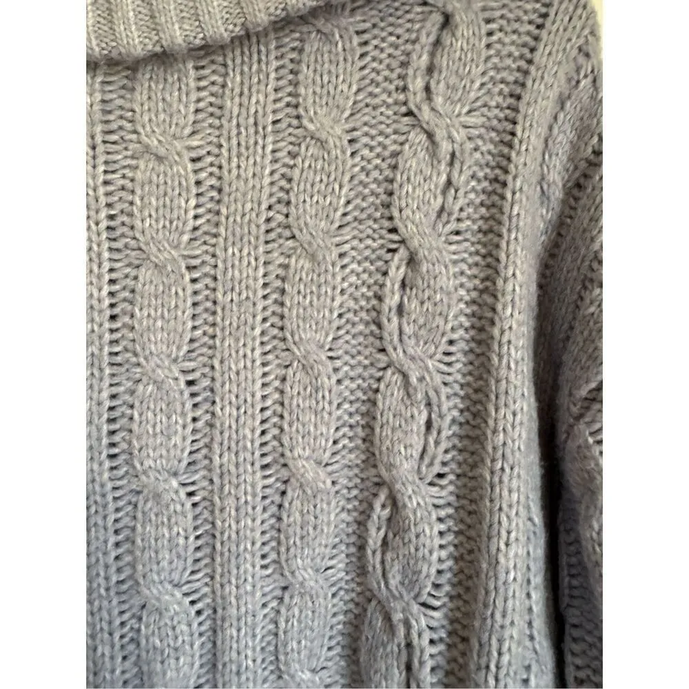 Sincerely Jules Womens Blue Chunky Partial Zip Pullover Cable Knit Sweater sz XL - Image 6