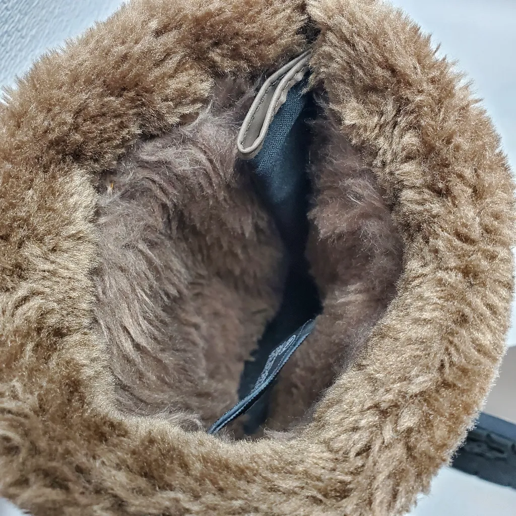 Judith Sport Snowflake 2 Mid Calf Zippered Winter Fur Lined Boots Taupe Size 8 M Tan - Image 8