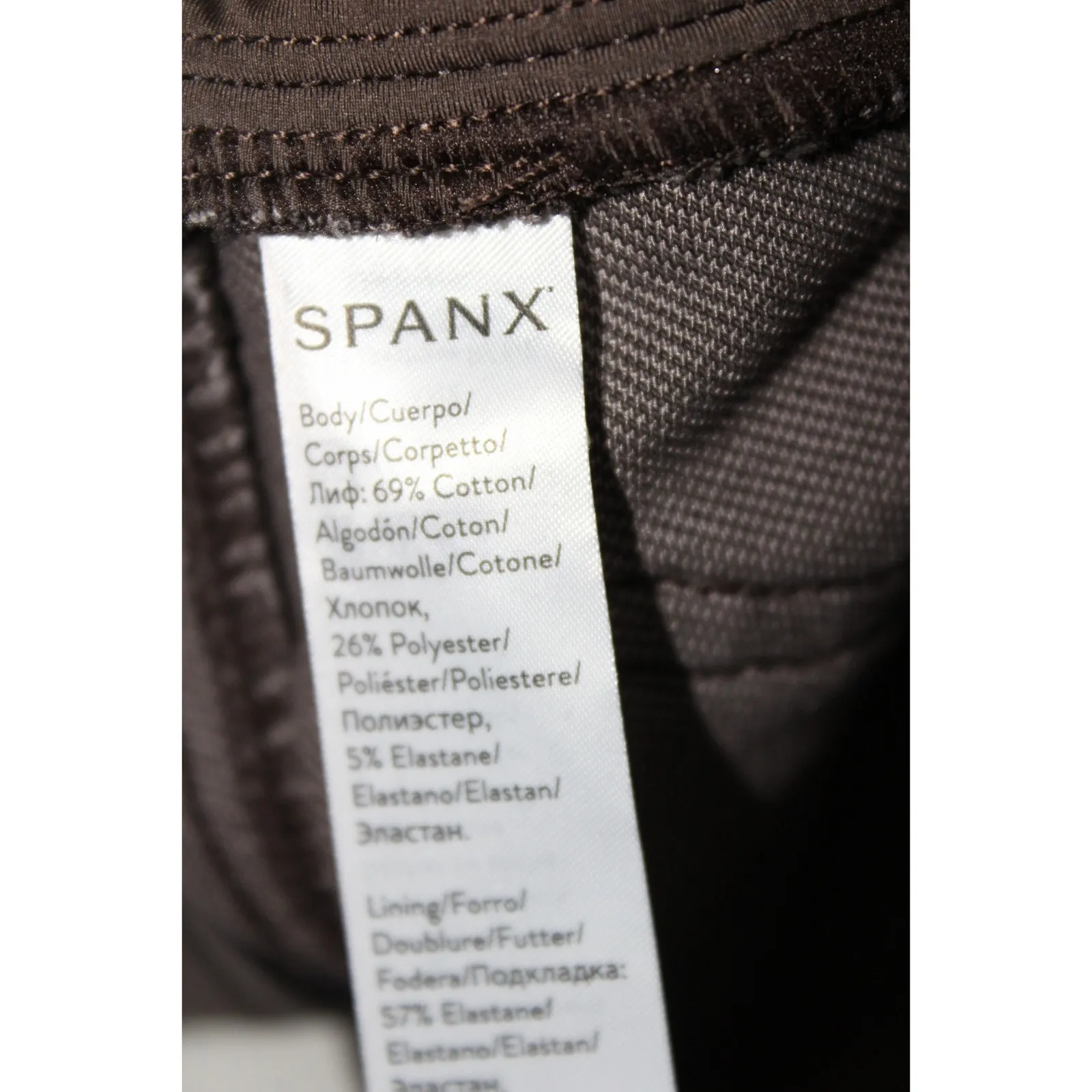 SPANX Perfect Brown Pants High Waist Full Length Slim Straight Leg Brown L - Image 5