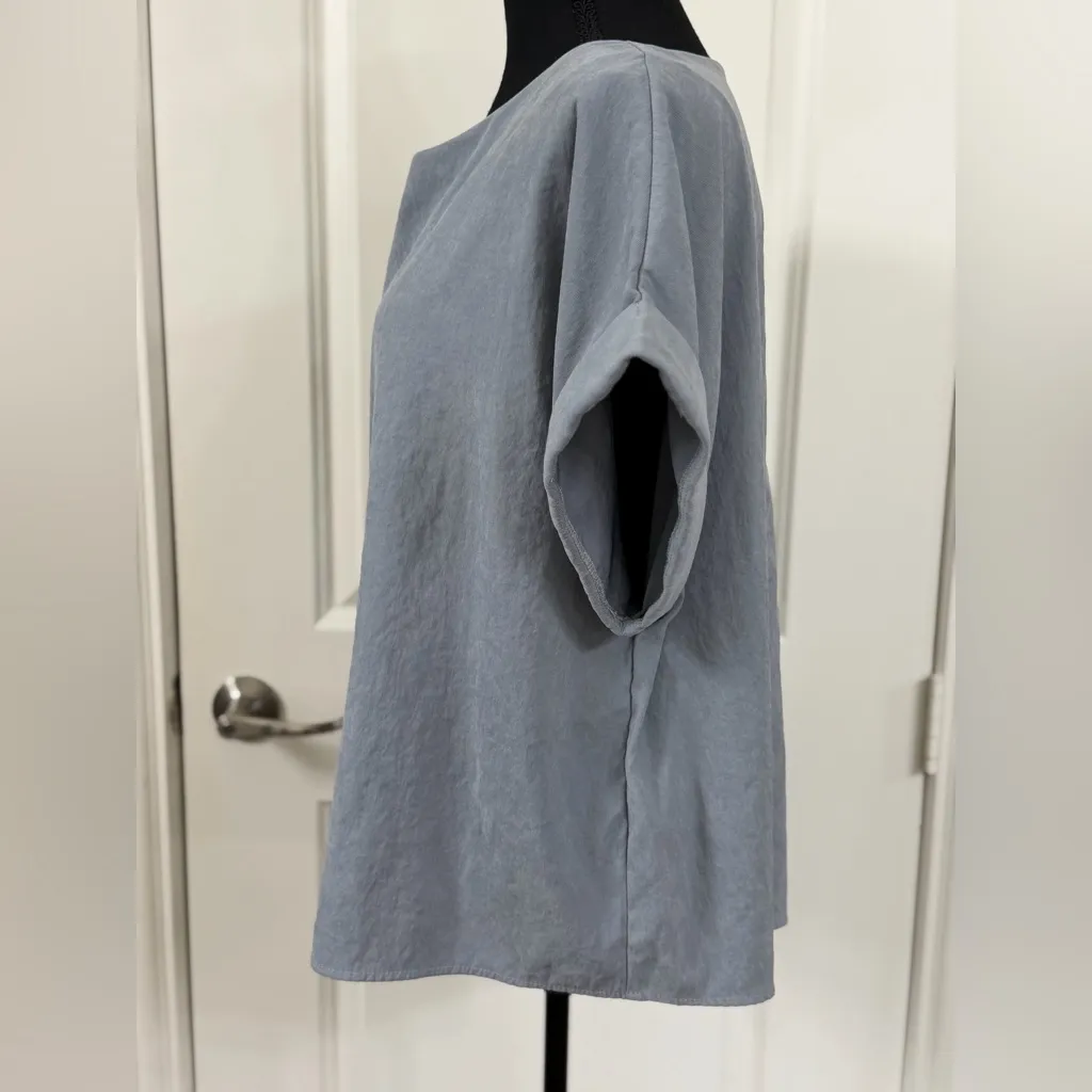 Elegant Slate Blue Women's Blouse Gray - Image 3