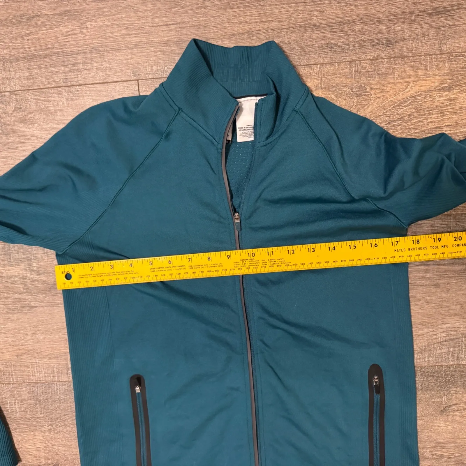 Nike Dri Fit Teal Zip Up Athletic Running Jacket Women's Medium Thumbholes - Image 6