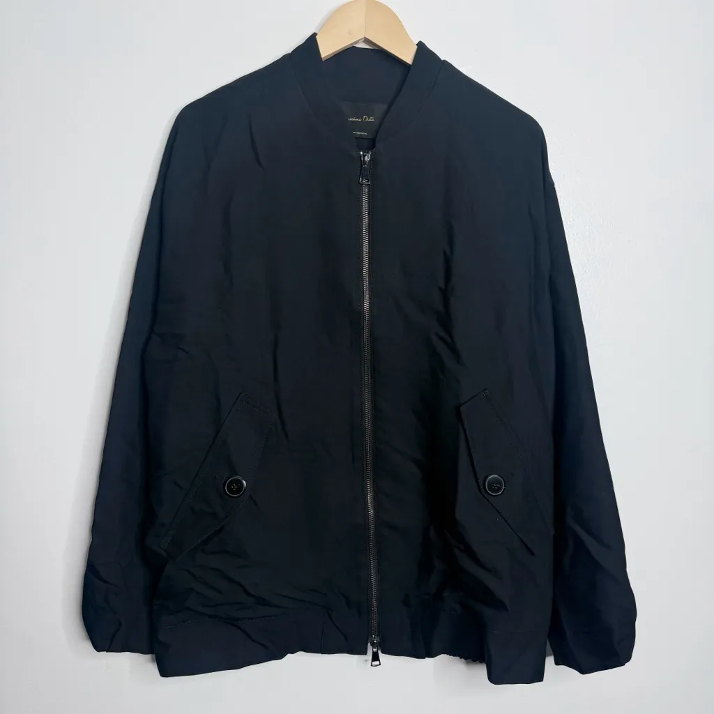 NWOT Massimo Dutti Women's‎ Navy Long Bomber Jacket Size Medium/Large - Image 4