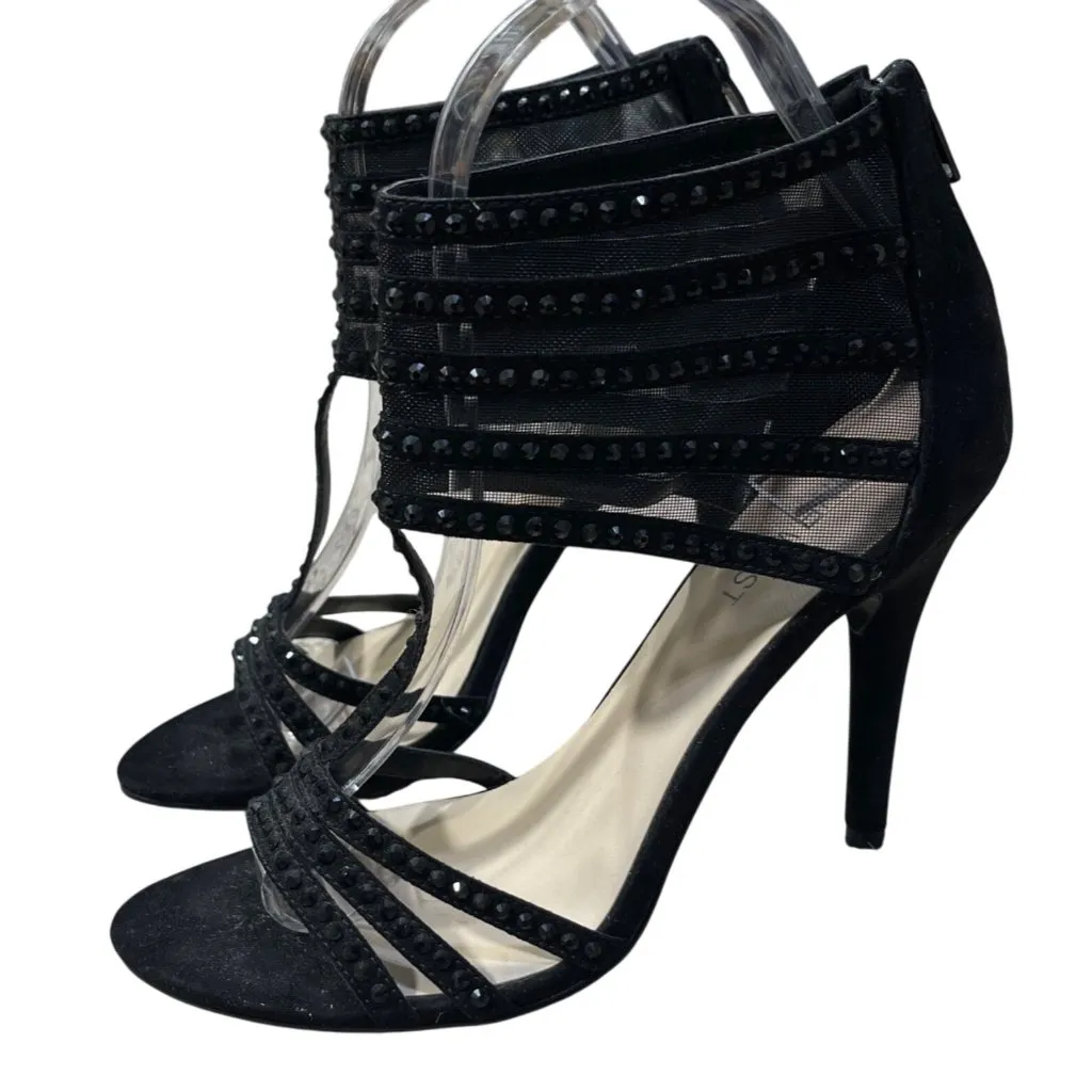 Nine West Alderson 4" Heel Mesh Rhinestone Black Size 6.5 Strappy - Image 3