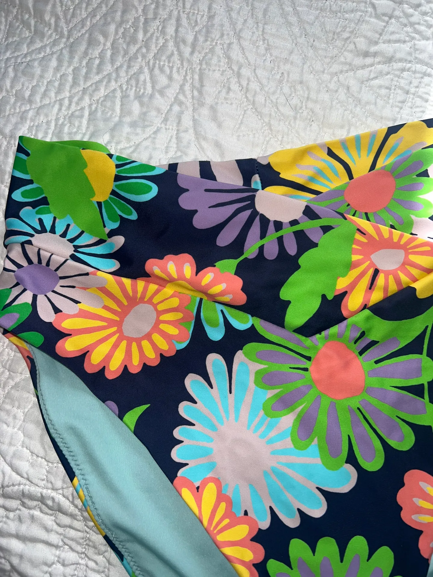 Crossover High Waisted Floral Bikini Bottoms - Image 2