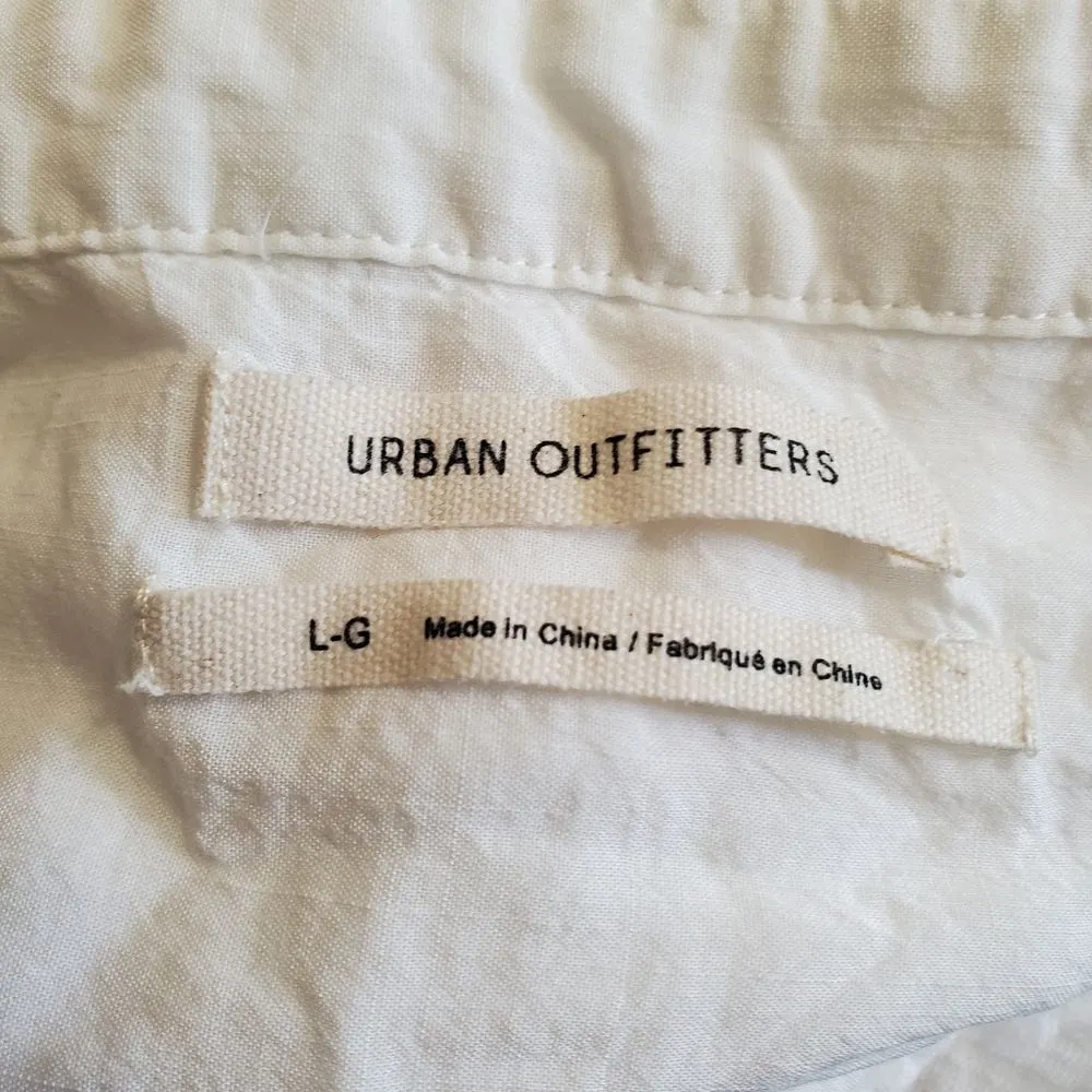 Urban Outfitters White Fringe Button-down Shirts (L) - Image 5