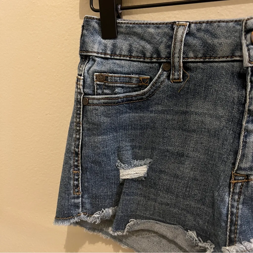 Celebrity Pink Stretch Medium Wash Denim Distressed‎ Women Cutoff Shorts Size 2 - Image 3