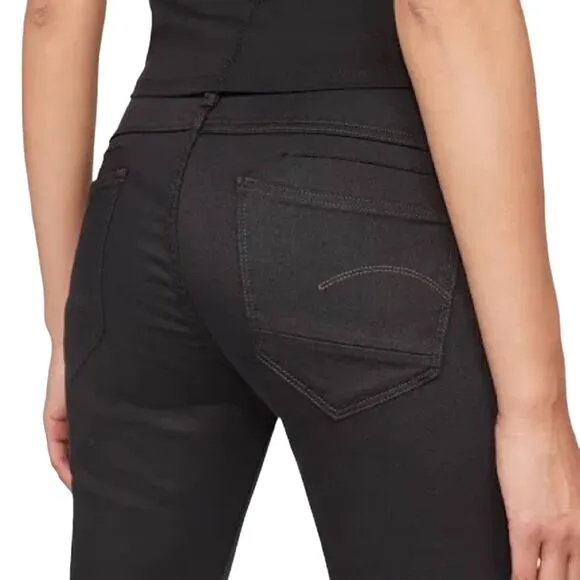 G-Star Raw D-Staq Mid Rise Skinny Super Stretch Jeans Black‎ Size 24 NWT - Image 5