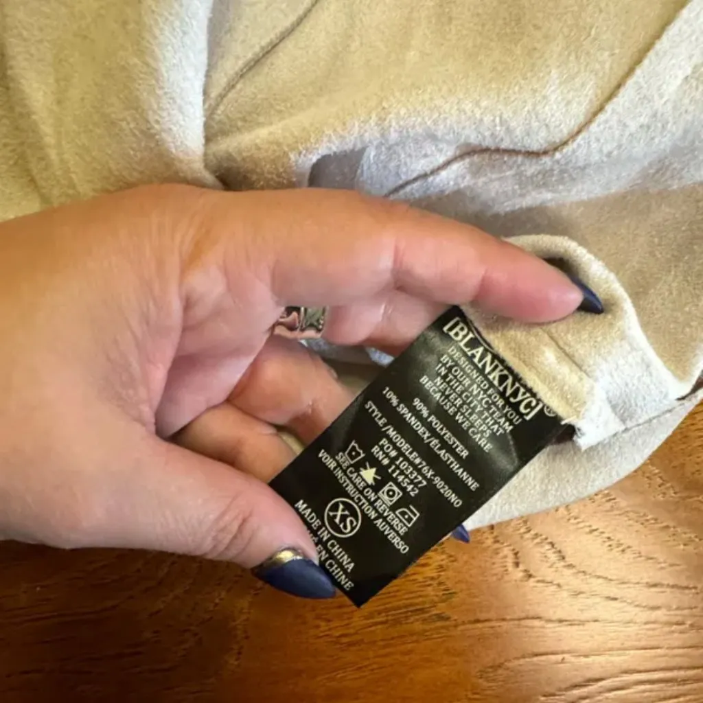 BLANK NYC  Cream Suede Drape Jacket - Image 13