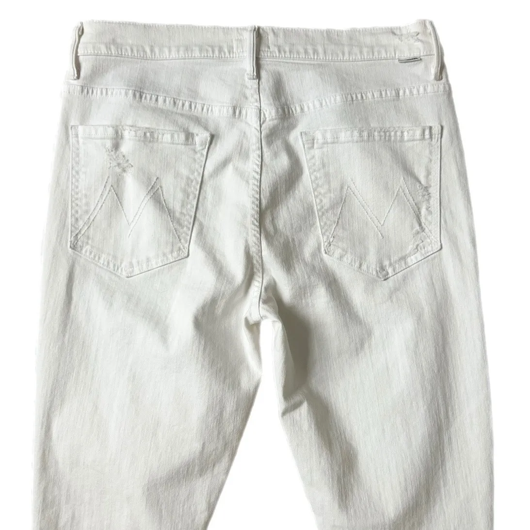 Mother The Stunner Ankle High Rise Skinny Jeans in Stayin Cool White Size 32 - Image 5