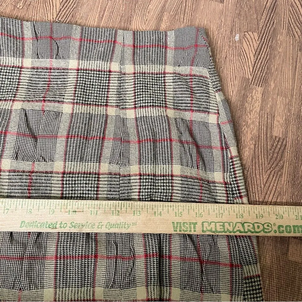 Vincent Jalbert womens plaid Edwardian midi skirt couture‎ handmade in France 38 Tan Size 8 - Image 6