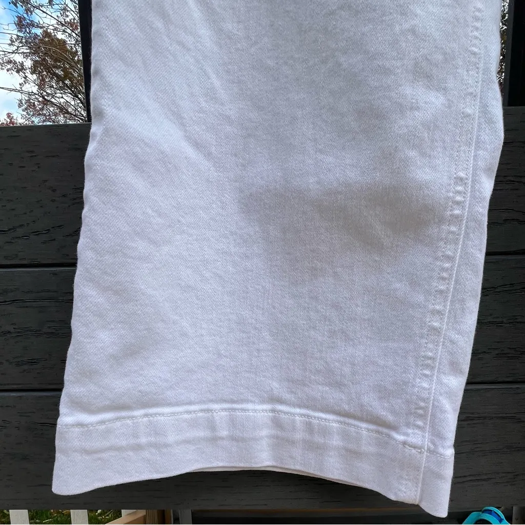 Paige Women’s Nellie Culotte Cropped Wide Leg High Rise Jeans Crisp White Sz 29 - Image 6