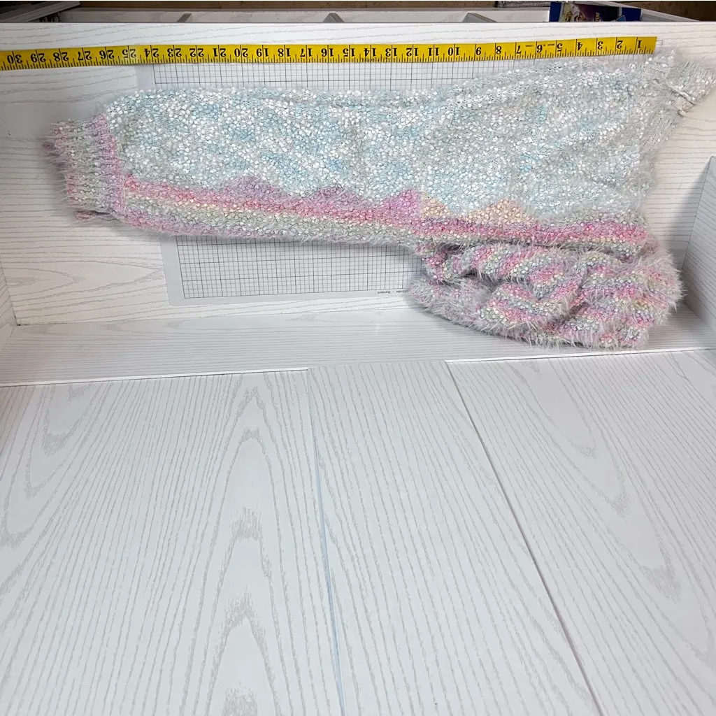 Oddy Sweater Women PLUS SIZE XXL Blue Pink Y2K Fuzzy Rainbow Knit Anime Furry - Image 8