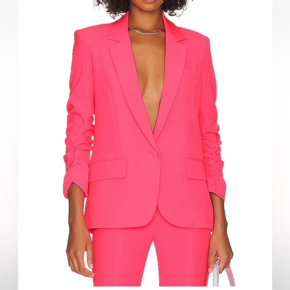 Generation Love Hot Pink Double Breasted Blazer Single Button Ruched Sleeve XXL - Image 2