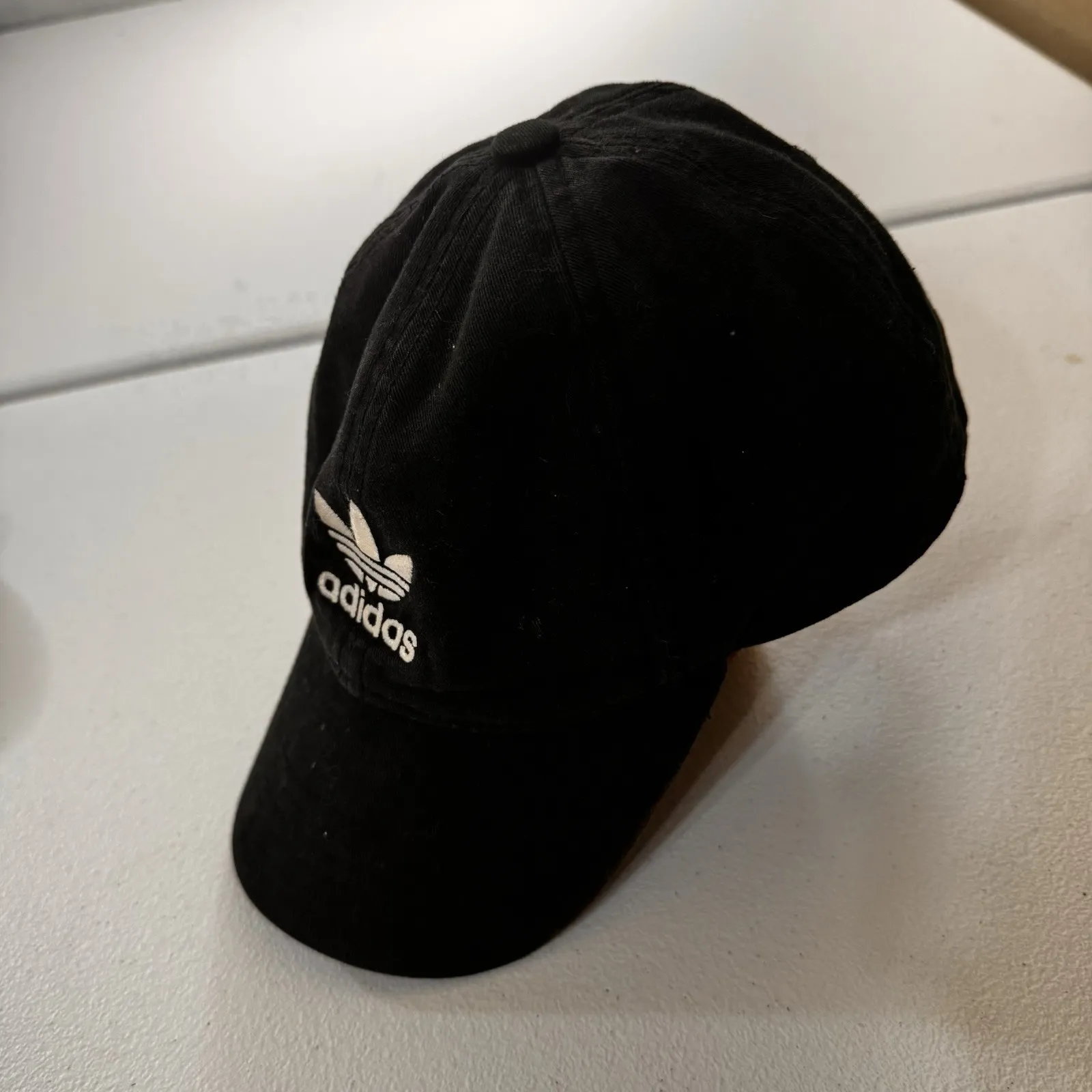 Y2K Adidas Originals  Black and White  Relaxed Strapback Hat 100%‎ Cotton 2016 - Image 3