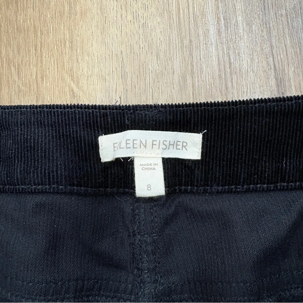 🌟EILEEN FISHER🌟 5 POCKET COTTON TENCEL STRETCH CORDUROY PANTS BLACK SZ 8 - Image 4