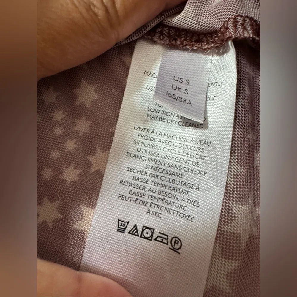 Free People Marne Tie Too Star Shirt Sheer Burgundy Size small - Image 5