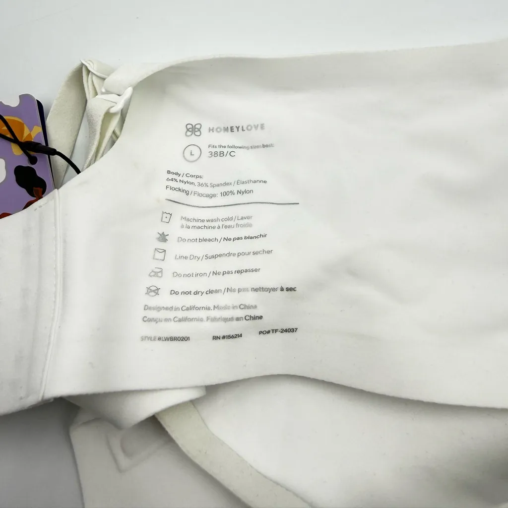 Honeylove Silhouette Bra White Size L - Image 6