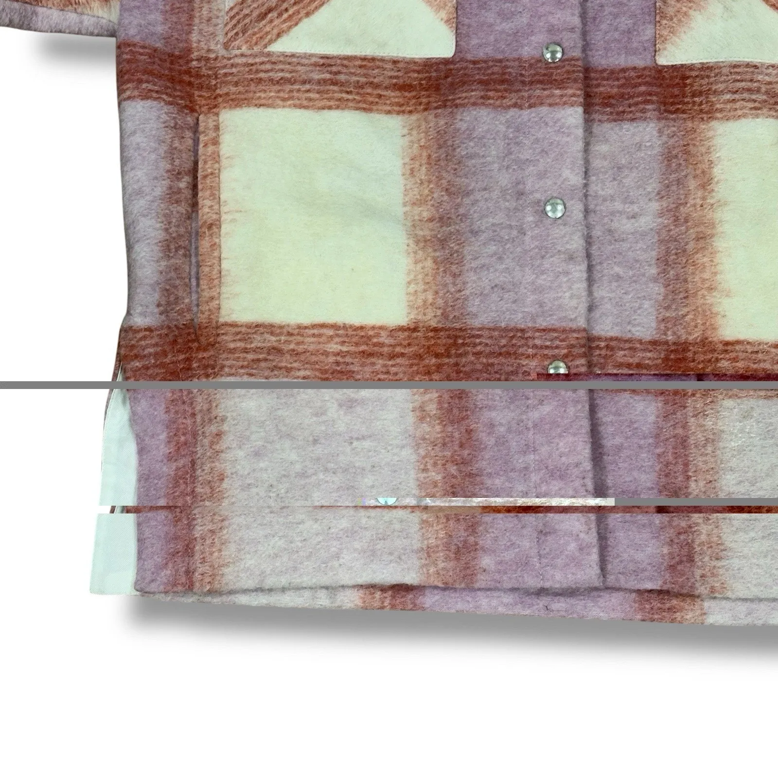 IRO Paris Lemina Size L (36) Pink Check Plaid Oversized Shacket Jacket Designer - Image 5