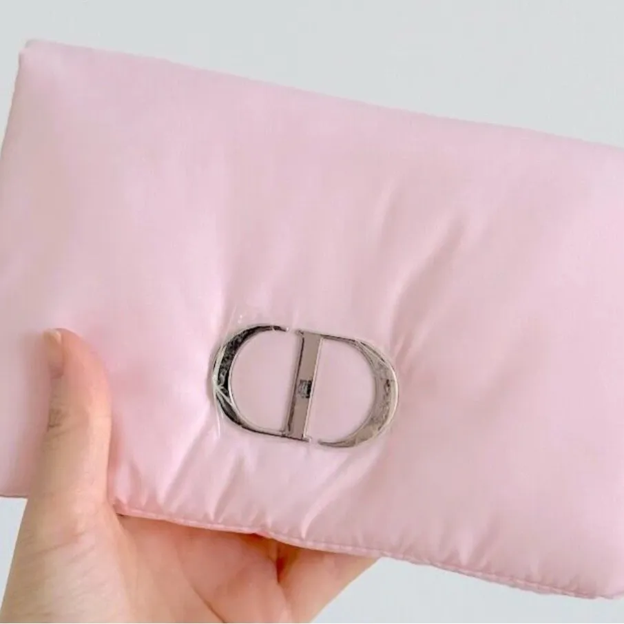 Dior Soft Pink Pouch with Silver Accent - Image 2