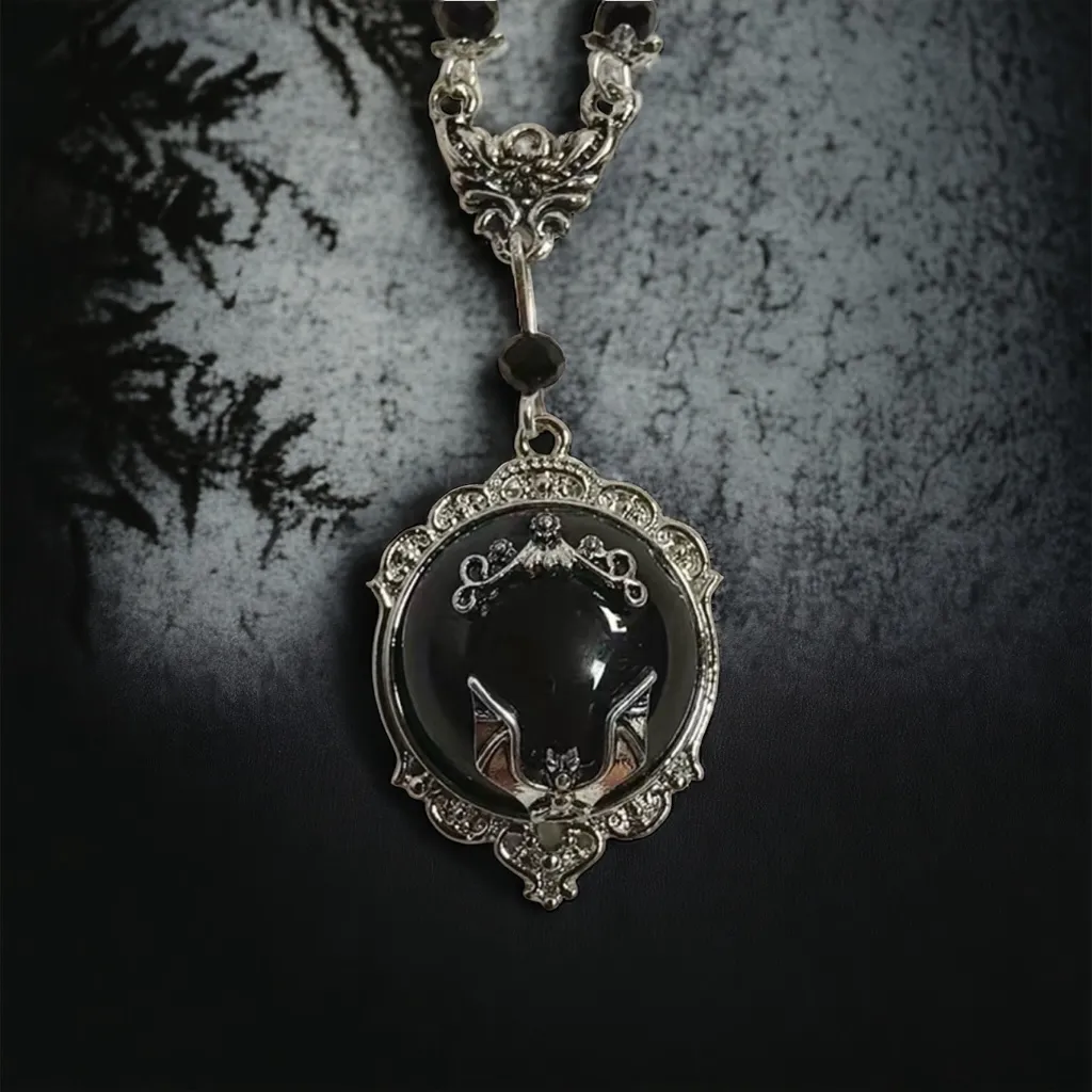 Gothic Bat Silver Plated‎ Pendant Necklace Faux Fashion Jewelry - Image 2