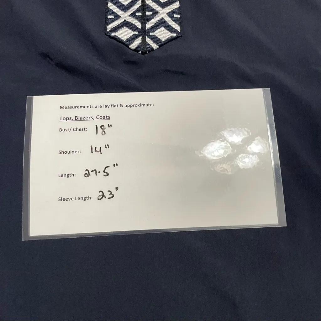 TORY BURCH NAVY EMBROIDERED TAPED TUNIC SIZE 2 - Image 10