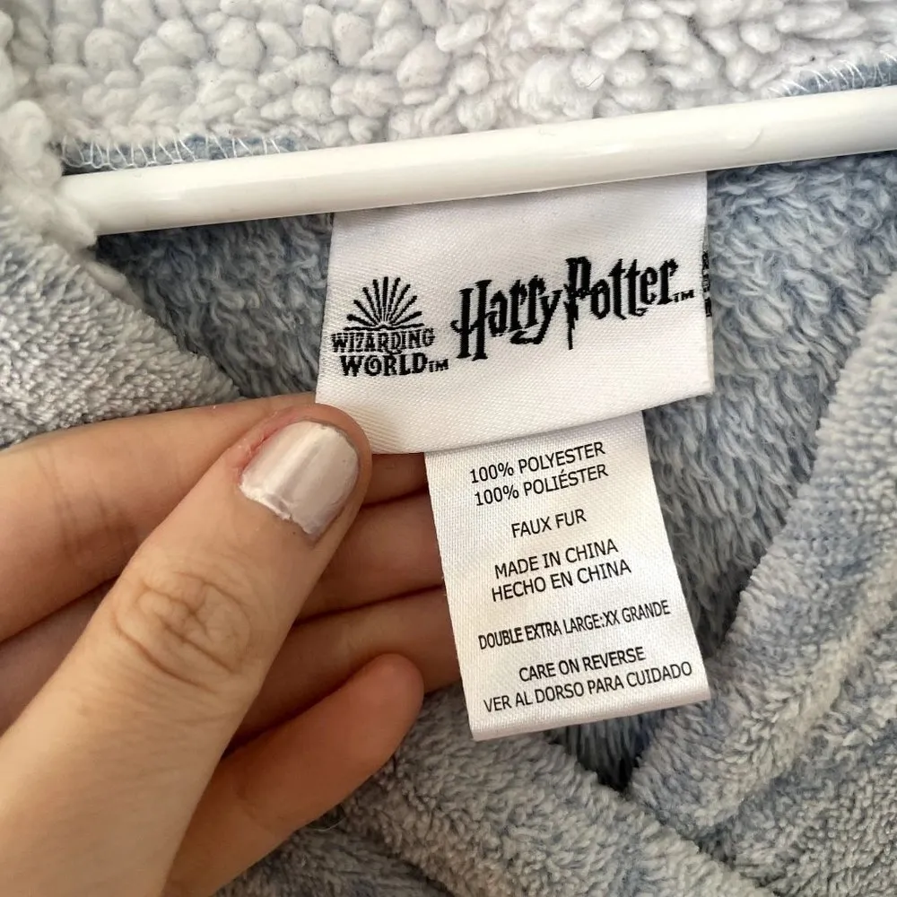 Harry Potter white blue long hooded sweater comfortable movie adult one size - Image 3
