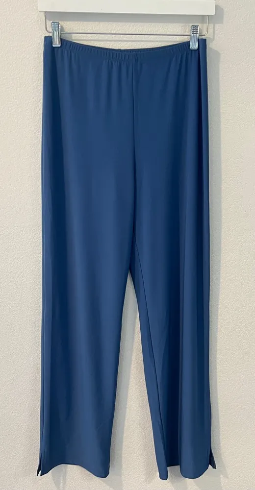 Compli K Womens Size M Blue Stretch Jersey Knit Straight Leg Pant Pull On Size M - Image 1